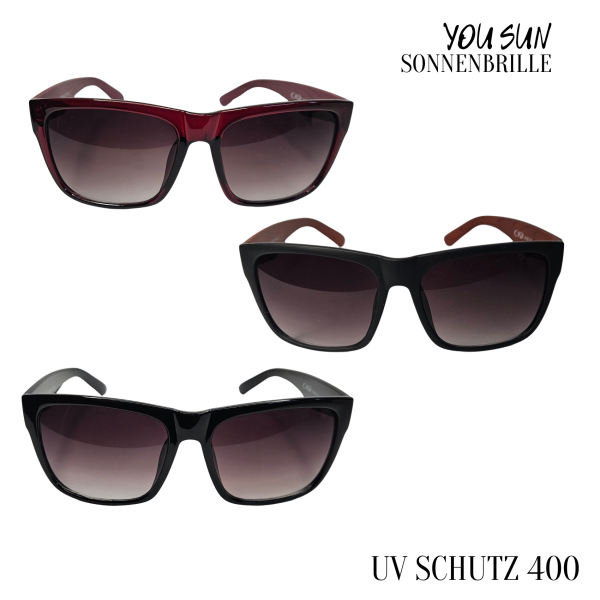 YOU SUN Damen Sonnenbrille mit UV Schutz  3 Varianten